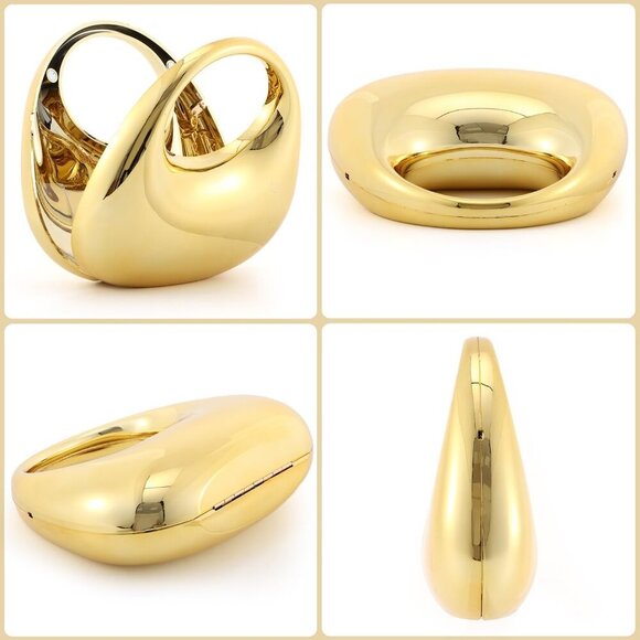 Acrylic Clutch Purse for Women Gold Moon Evening Handbag Glitter Top Handle Bag - Picture 3 of 6